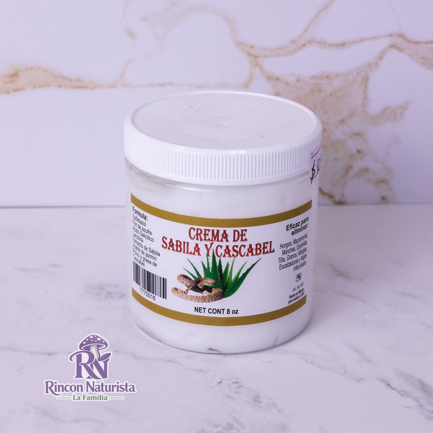 Crema de Sábila y Cascabel – Uso Tópico (8 oz)