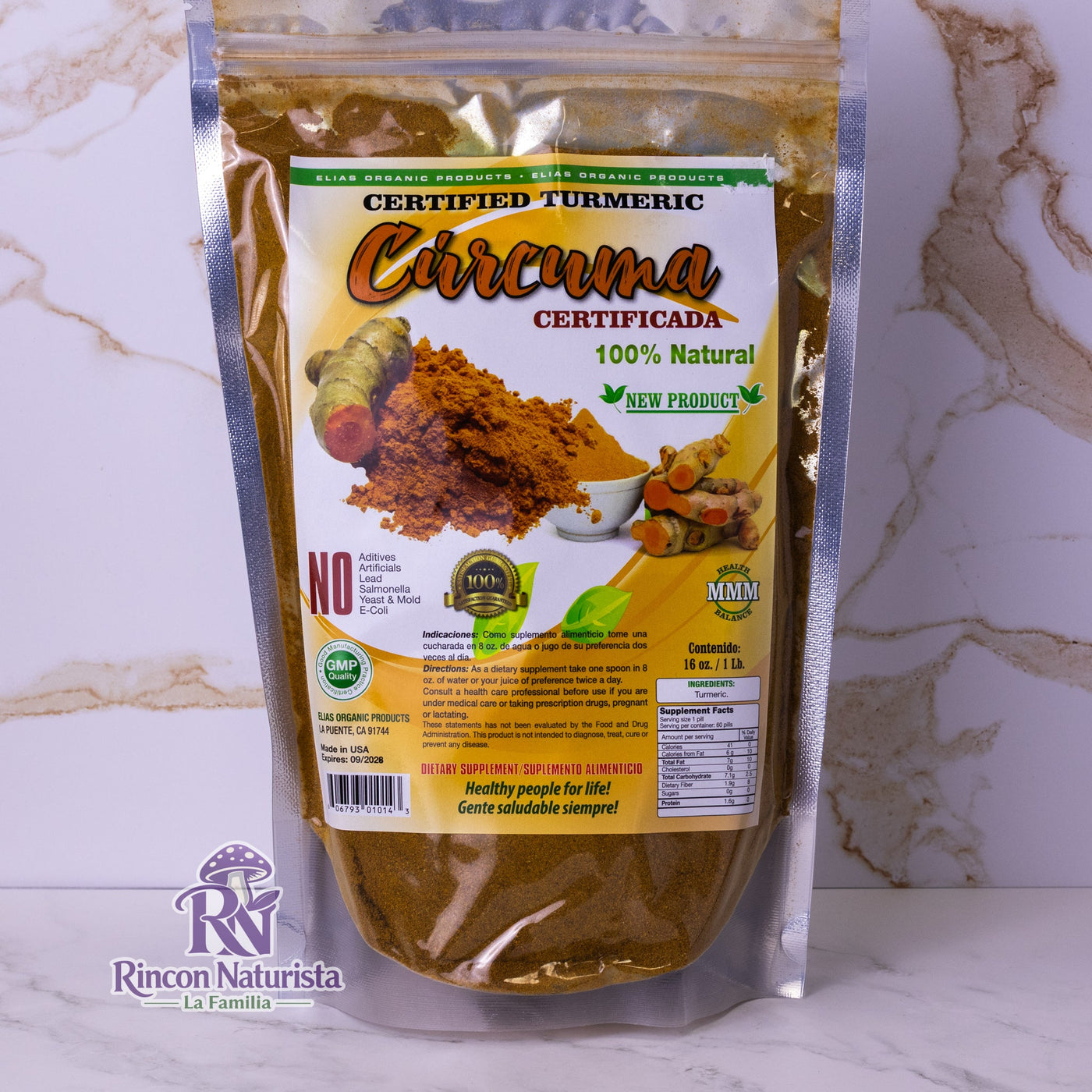 Cúrcuma Certificada – 16 oz
